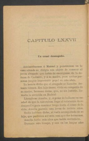 Capítulo LXXVII - Un cruel desengaño.