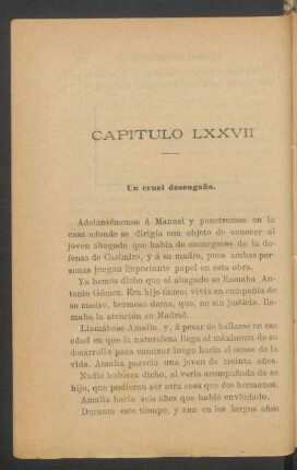 Capítulo LXXVII - Un cruel desengaño.