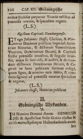 II. Gröningische Uhrkunden.