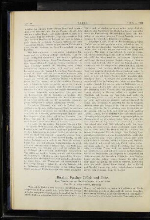Ibrahim Paschas Glück und Ende.