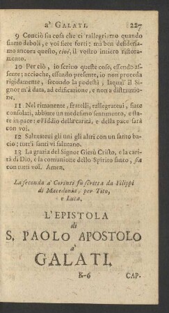 L'Epistola di S. Paolo Apostolo a' Galati