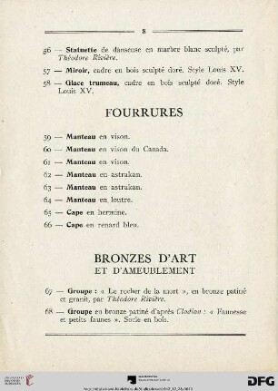 Bronzes d'art et d'ameublement (Nr. 67-80)