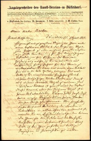 5-10-12-6.0000: Lindlar, J. W., Maler; diverse Schreiben ff.: Mitarbeit von Becker für den Kunstverein