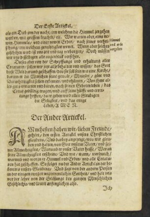 Der Ander Artickel.