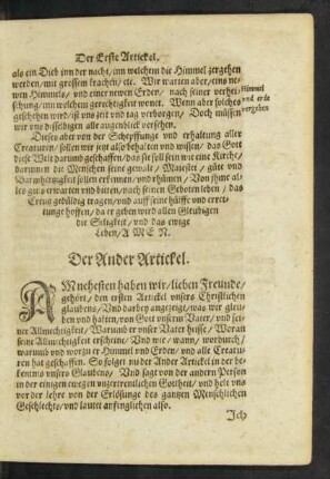 Der Ander Artickel.