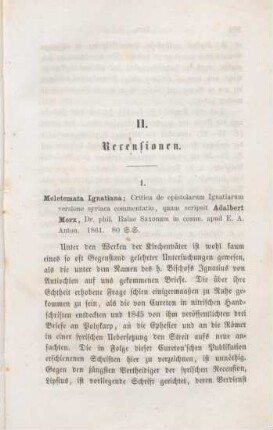 283-288 [Rezension] Merx, Adalbert, Meletemata Ignatiana
