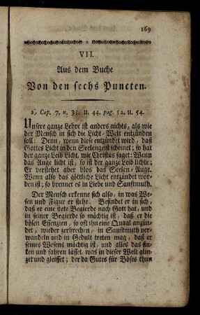 VII. Aus dem Buche Von den sechs Puncten.