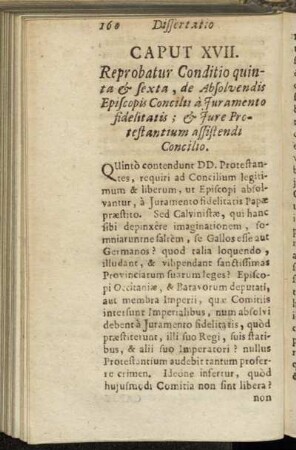 Caput XVII. Reprobatur Conditio quinta & sexta, de Absolvendis Episcopis Concilii à Juramento fidelitatis;[...]