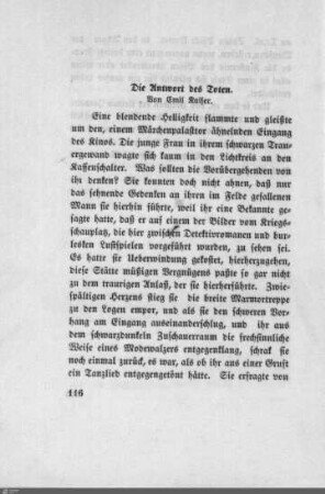 Die Antwort des Toten