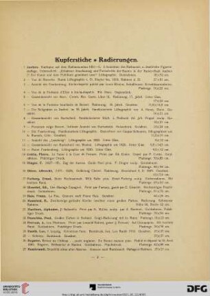Kupferstiche, Radierungen (Nr. 1-58)