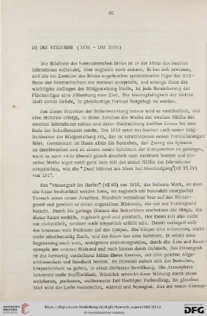 D) Die Stilkrise (1816 - um 1820)