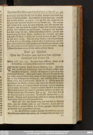 Das 42. Capitel. Was den Menschen zum täglichen Lobe Gottes anmahnen und treiben soll.