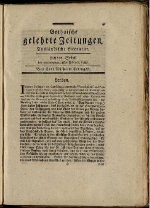 Achtes Stück, den vierundzwanzigsten Februar, 1787.