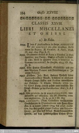Classis XXVIII. Libri Miscellanei Et Omissi