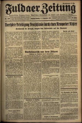 Erste Ausgabe vom Samstag, den 07. September 1935.