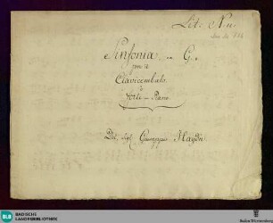 Symphonies. Arr - Don Mus.Ms. 686 : cemb; G; Hob I:81