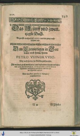 Das Fünff und zwantzigste Buch.