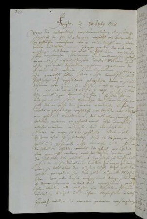 Freytag d. 30 July 1728