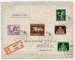 Briefumschlag mit Sonderbriefmarken u.a. von den Olympischen Spielen 1936