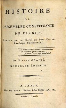 Histoire de l'assemblée constituante de France