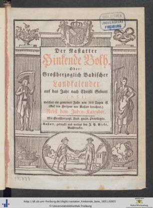 Der Rastatter hinkende Bote: ... auf das Jahr nach Christi Geburt 1851