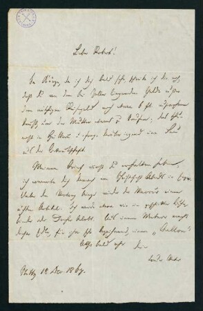 Brief vom 18. Dec. 1867