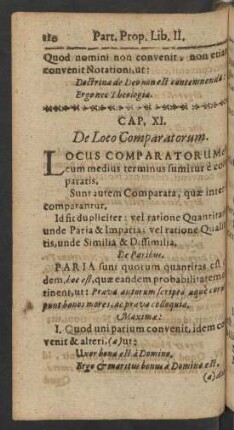 Cap. XI. De Loco Comparatorum.