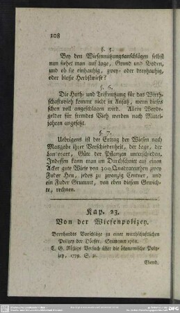 Kap. 23. Von der Wiesenpolizey