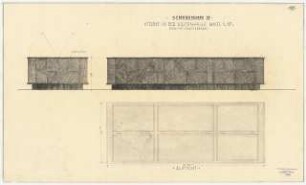 Verlagshaus des Scherl-Verlages, Berlin Möbel in der Kassenhalle: Seitenansicht, Vorderansicht, Aufsicht 1:10