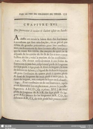 Chapitre XVI. Des fourneaux à recuire le Laiton usités en Suede