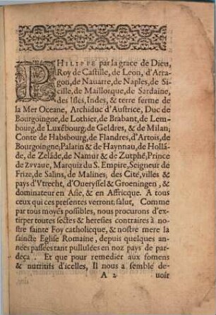 Edictum Philippi II. reg. cath. ... de librorum prohibit. catalogo observando