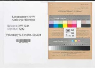 Entnazifizierung Eduard Von Paczensky U.Tenczin , geb. 19.02.1875 (Major)
