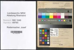 Entnazifizierung Josef Radermacher , geb. 19.10.1896 (Baurat)