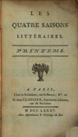 Les quatre saisons litteraires