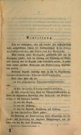 Die landwirthschaftliche Thierproduktion, 1. Allgemeiner Theil