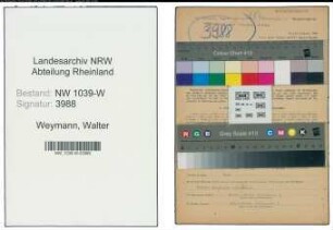 Entnazifizierung Walter Weymann , geb. 27.02.1914 (Studienreferendar)