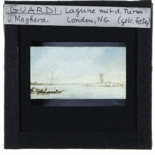 Guardi, Blick auf die Lagune von Venedig mit dem Turm von Malghera