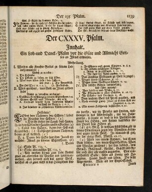 1139-1147, Der CXXXV. Psalm
