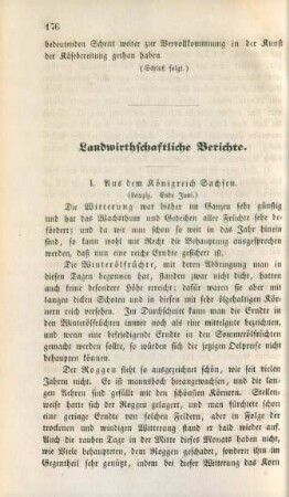 Landwirthschaftliche Berichte.