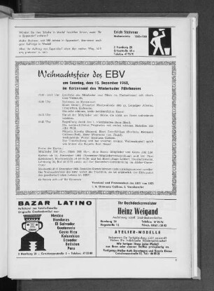 Weihnachtsfeier des EBV