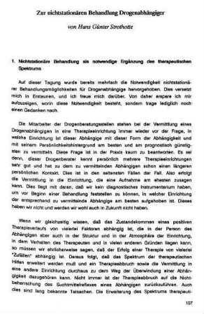 197-206, Zur nichtstationären Behandlung Drogenabhängiger
