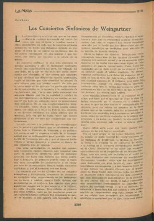 Lírica : Los conciertos sinfónicos de Weingartner
