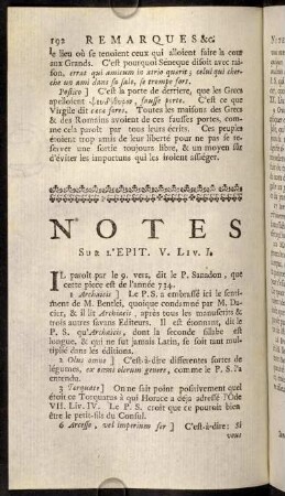 192-193, Notes sur l'Epitre V.