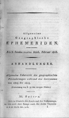 Zweites Stück Februar 1816