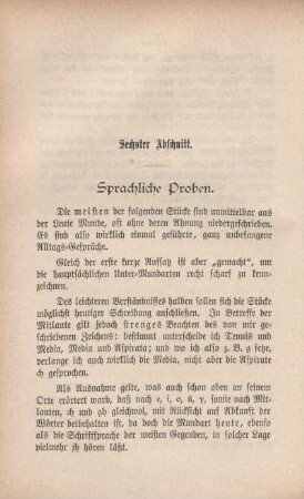Sechster Abschnitt. Sprachliche Proben