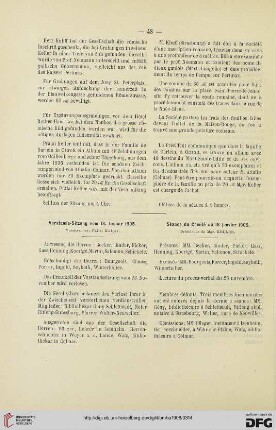 Vorstands-Sitzung vom 18. Januar 1905 / Séance du Comité du 18 janvier 1905
