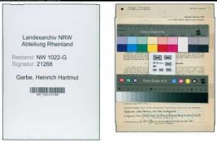Entnazifizierung Heinrich Hartmut Garbe , geb. 12.12.1918 (Lehrer)