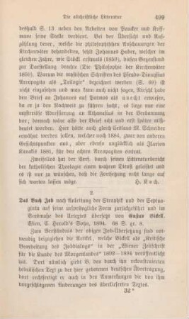 499-502 [Rezension] Bickell, Gustav, Das Buch Job