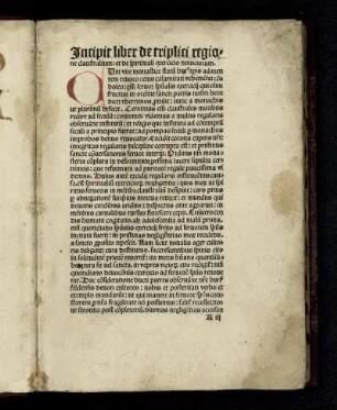 Incipit liber de triplici regione claustralium