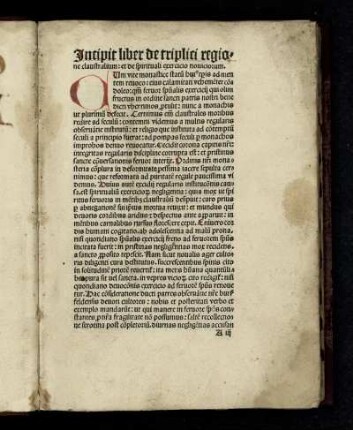 Incipit liber de triplici regione claustralium